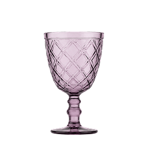 A purple cut-glass goblet